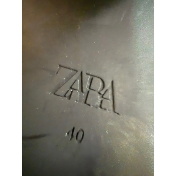 ZARA Tan Suede Block Heel Ankle Boots Side Zip Pointed Toe Women Size 40‎ - Picture 7 of 7